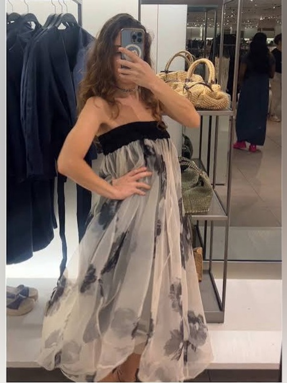 Zara ZW Collection Printed Organza Dress